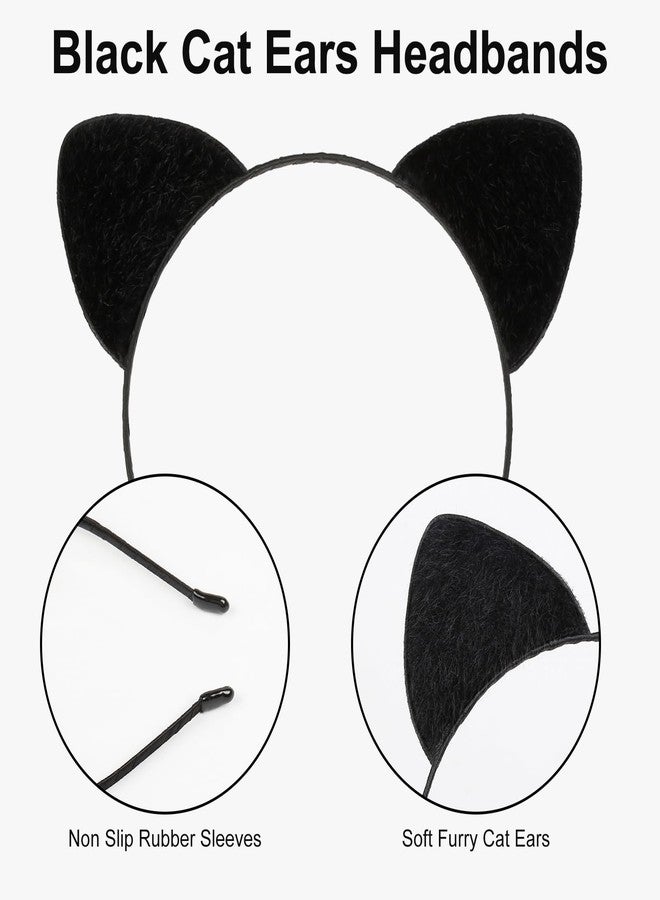 AIBFRID Black Cat Ear Headband for Women Halloween Cat Ear Hairband Furry Cat Ears Headbands Cute Cat Woman Ears Cosplay Costume Accessories - Image 3